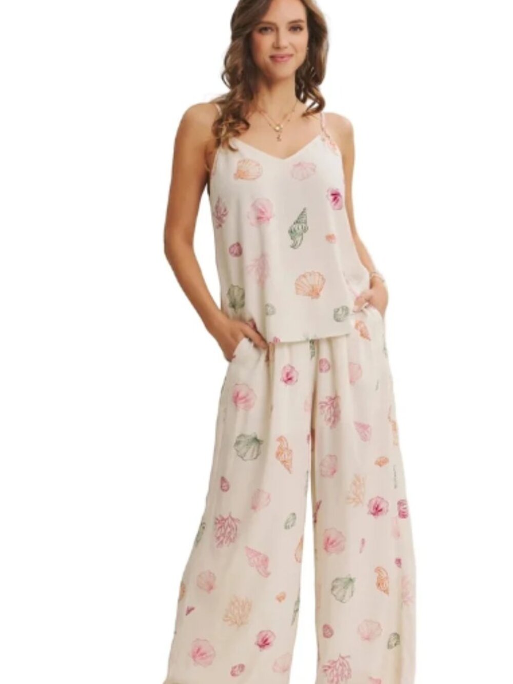 NWT La February Seaside Tank and Wide Leg Pant Set